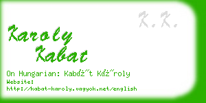 karoly kabat business card